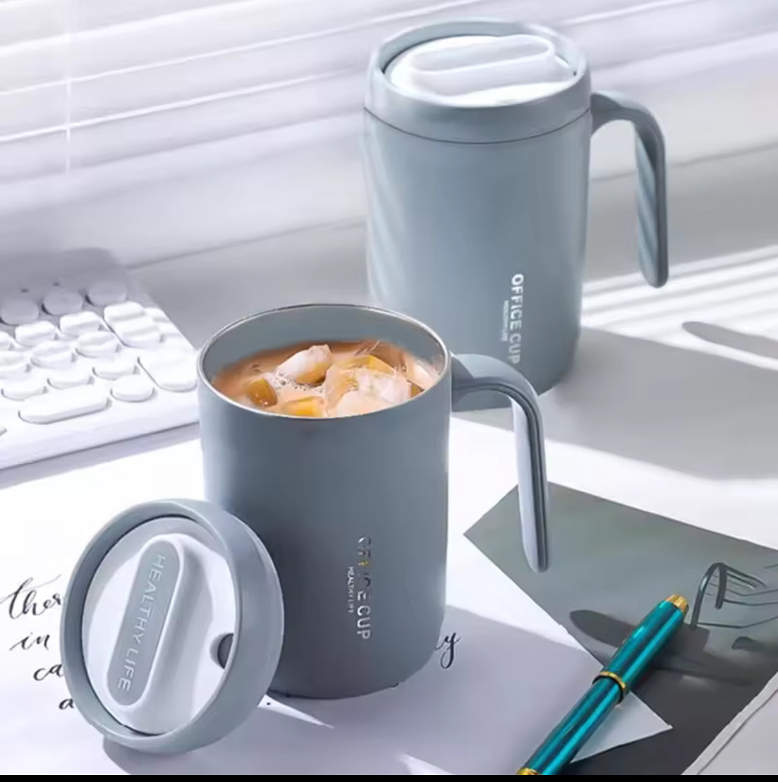 Creative Drinking Cup With Lid, Portable Office Coffee Cup, Portable Travel Coffee Cup