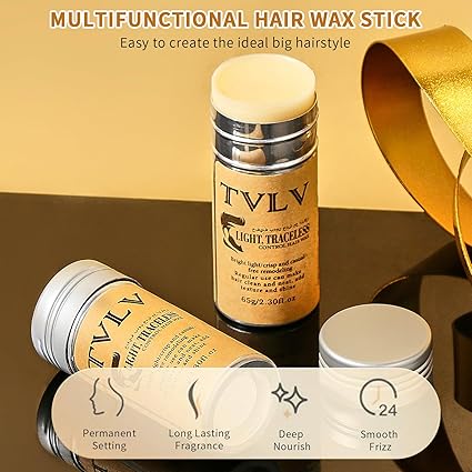 TVLV Hair Wax Stick Broken Hair Finishing Styling Stick for Broken Hair, Wigs, Edge Control - Styling Wax for Fly Away & Edge Frizz Hair