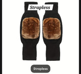 (1 Pair) Unisex Cashmere Wool Knee Warmers | Winter Thermal Velvet Knee Pads for Men & Women – Soft, Warm & Comfortable Support-withbelt