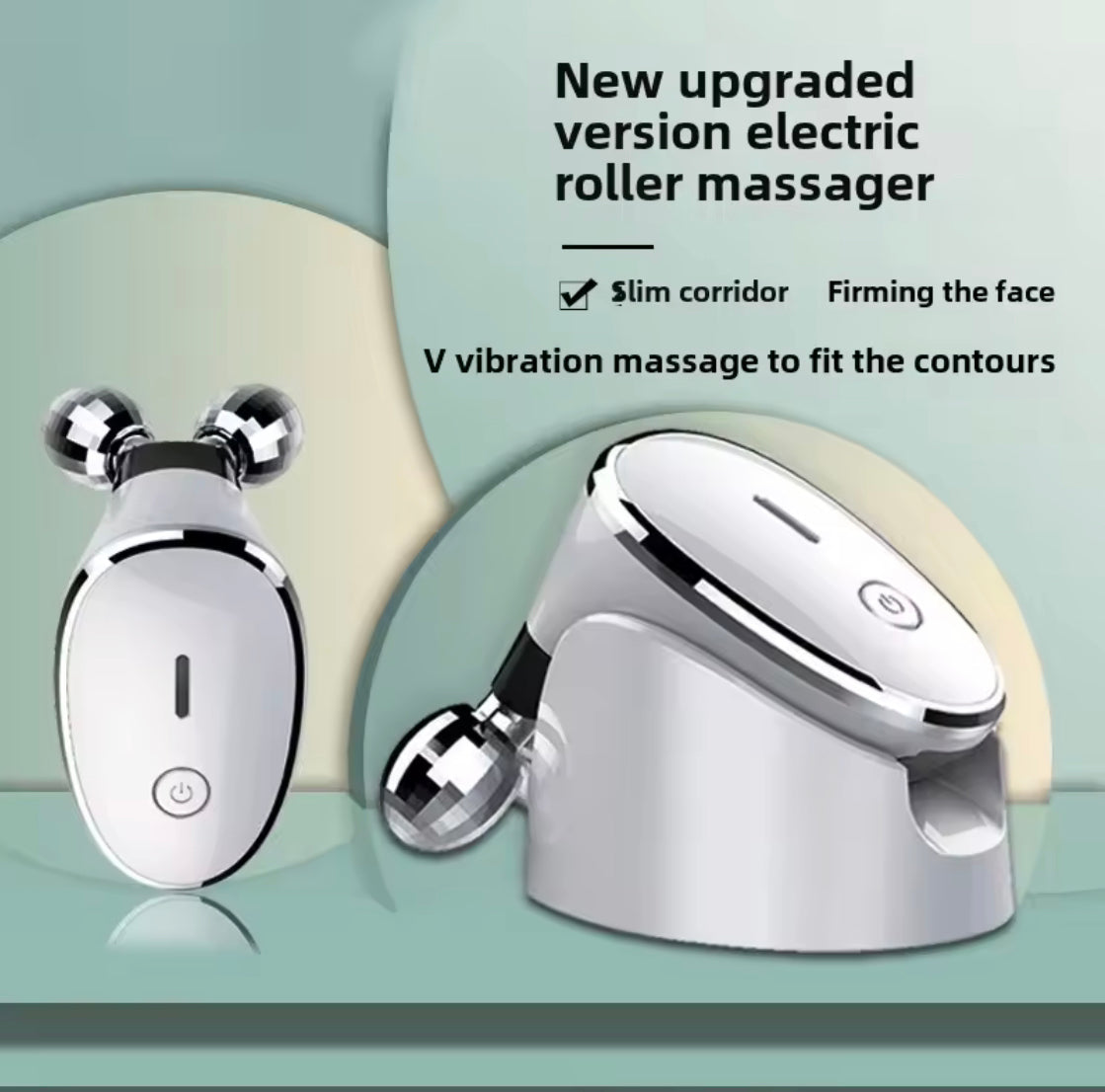 Dual Ball Massage Roller, Muscle Fascial Relaxation Tool, Handheld Face Back Neck Massager for Pain Relief
