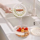 3 in 1 Drain Basket Storage Box, Fruit And Vegetable Washing Bowl With Strainer, Fruit And Vegetable Dehydrator Basket