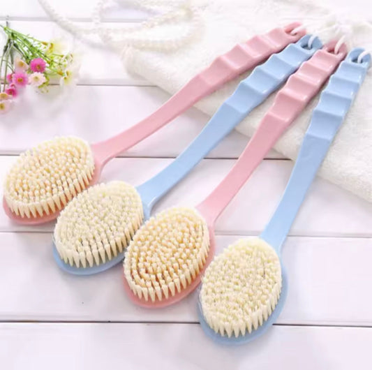 Long Handled Plastic Bath Brush, Soft Sponge Scrubber Body Cleansing Brush, Bath Back Massage Brush