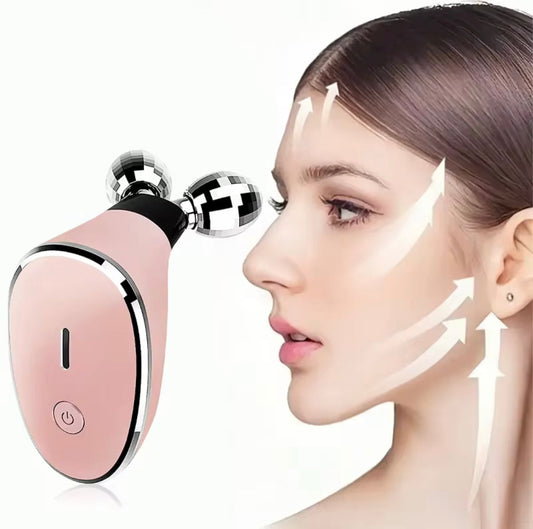 Dual Ball Massage Roller, Muscle Fascial Relaxation Tool, Handheld Face Back Neck Massager for Pain Relief