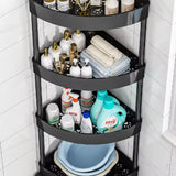 4 Layer Storage Rack, Multipurpose Floor Corner Rack, Movable Bathroom Corner Shelf