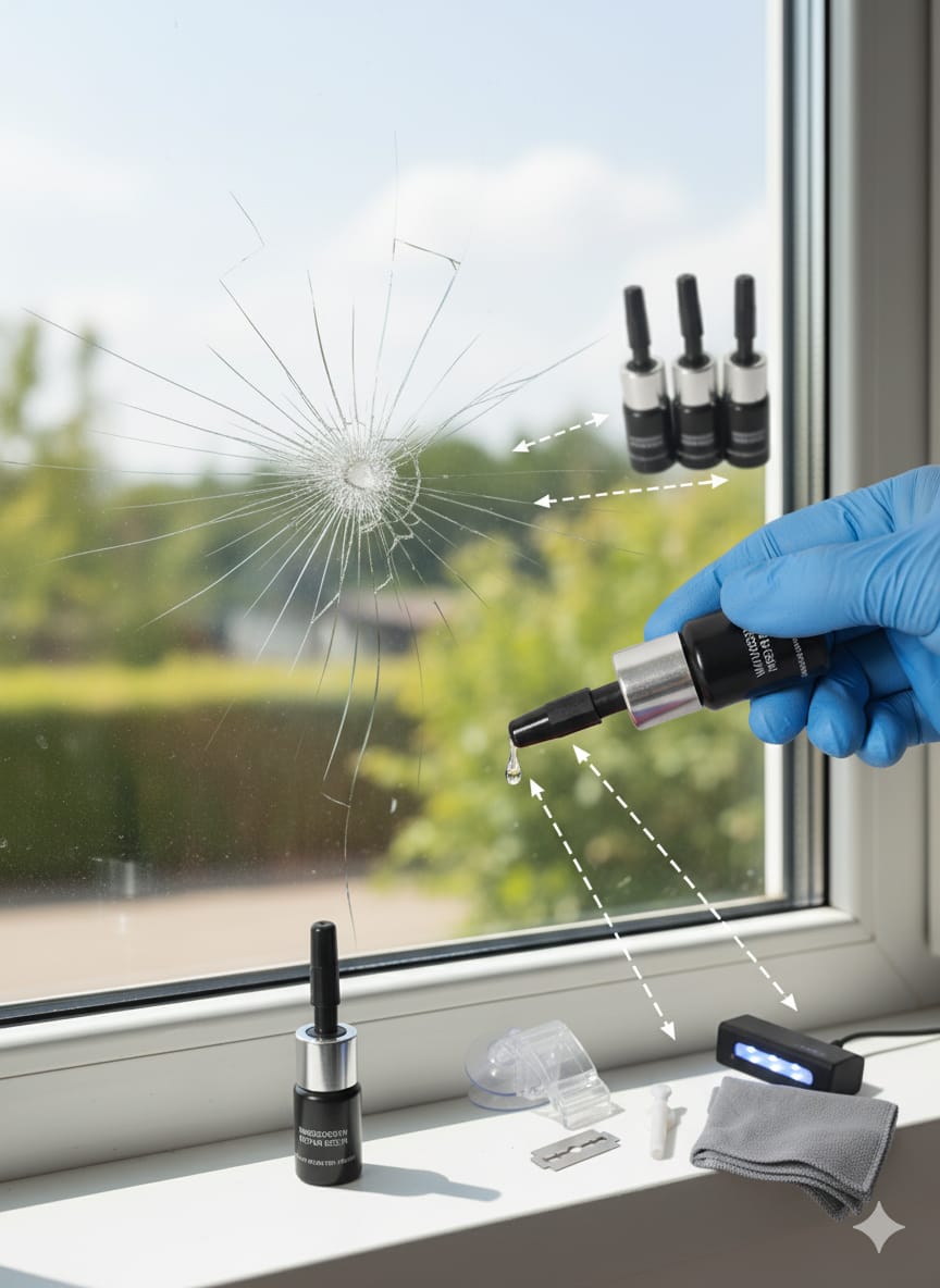 Glass Crack Nano Repair Fluid For Car Windshield – Quick, Easy, And Effective Solution To Repair Cracks, Chips, And Scratches Instantly