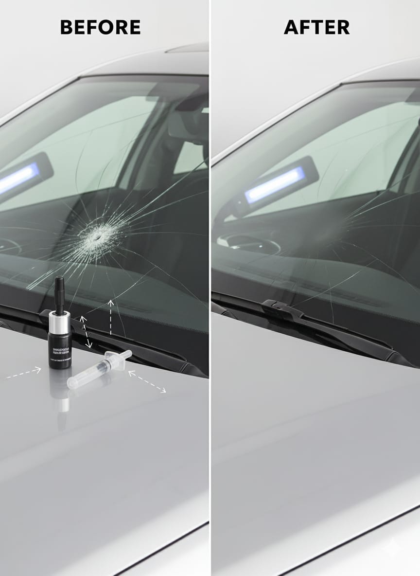 Glass Crack Nano Repair Fluid For Car Windshield – Quick, Easy, And Effective Solution To Repair Cracks, Chips, And Scratches Instantly