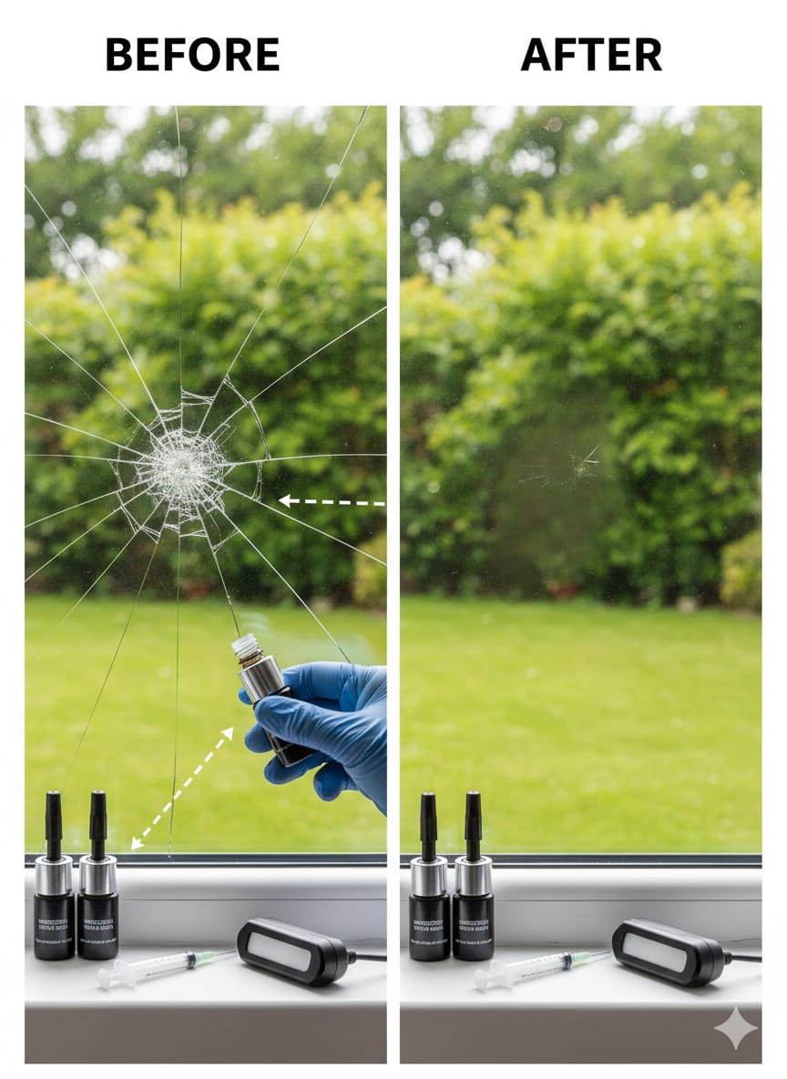 Glass Crack Nano Repair Fluid For Car Windshield – Quick, Easy, And Effective Solution To Repair Cracks, Chips, And Scratches Instantly