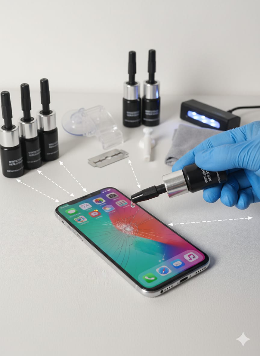 Glass Crack Nano Repair Fluid For Car Windshield – Quick, Easy, And Effective Solution To Repair Cracks, Chips, And Scratches Instantly